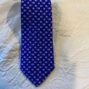 Ferragamo Tie Blue with Elephants